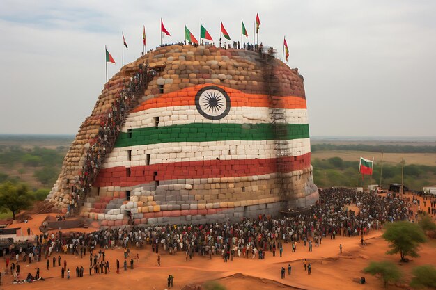 Foto de los eventos de escalada en roca tricolor Día de la República de la India