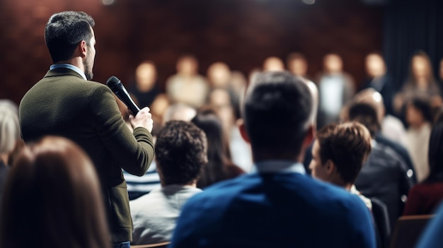 Foto Executivo de negócios masculino dando um discurso