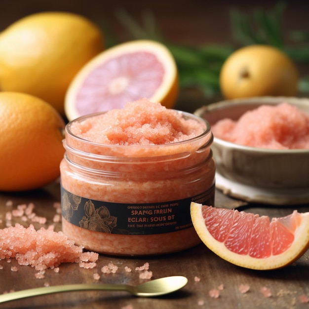 Foto foto de exfoliante para el cuerpo de pomelo