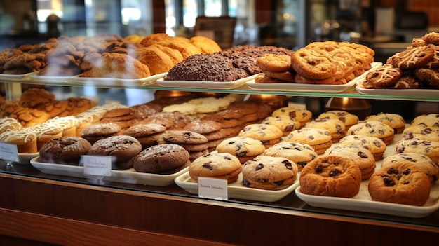 Una foto de exhibición de panadería sin gluten