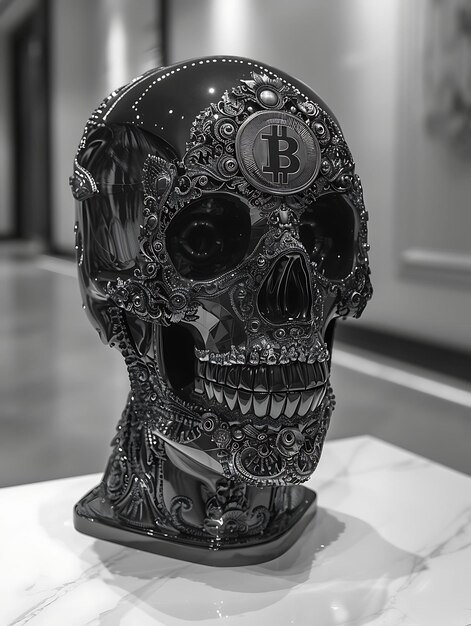 Foto de la exposición de la Galería de Arte con obras de arte inspiradas en Bitcoin Bitco Crypto Idea Poster Banner