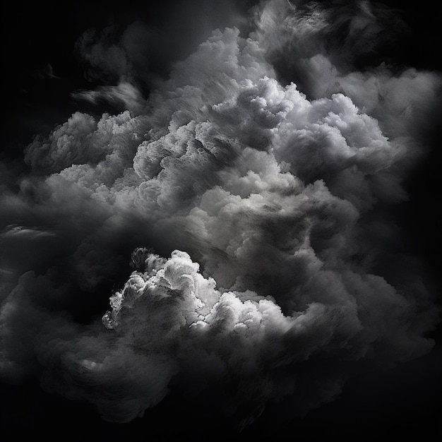 Foto extraña nube aislada sobre fondo negro