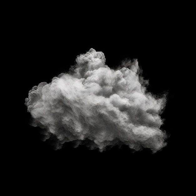 Foto extraña nube aislada sobre fondo negro