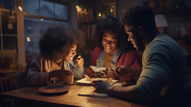 Una foto de una familia discutiendo sobre deducciones fiscales.