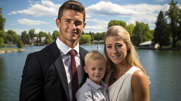 Foto foto de una familia divirtiéndose.