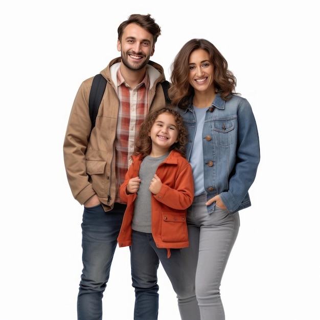 Foto de familia con un niño y una niña.