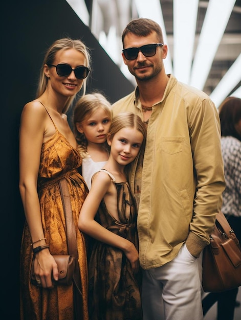 Una foto familiar de una familia posando para una foto.