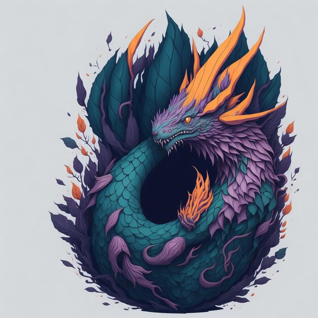 Foto fantástico dragão desenho animado fantasia ilustração chinesa ano do dragão ai gerado