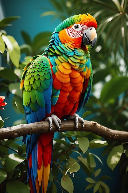 Foto Farbenfroher Papageia-Makau