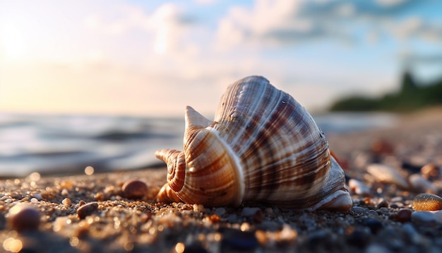 En esta foto sin fecha se muestra una concha en la playa.