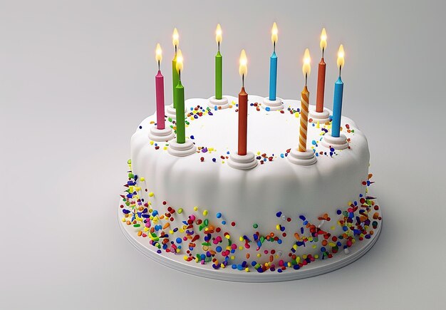 Foto de feliz pastel de cumpleaños con decoraciones diseños de pastel azul