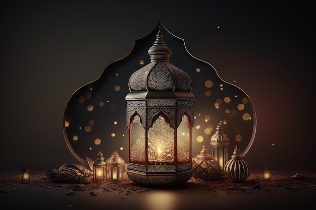 Foto festiva ramadan kareem background Ilustração AI Generative