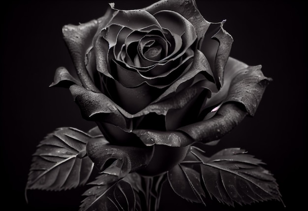 Foto flor de rosa negra fecha fundo de rosas escuras Gerar Ai