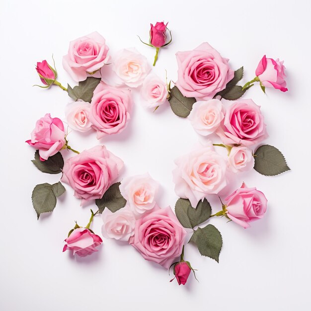 Una foto de la flor de las rosas en un fondo blanco