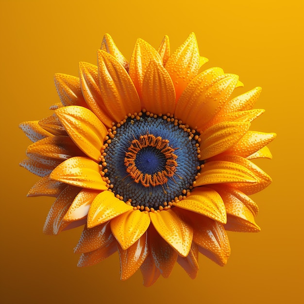 Foto de flor de sol renderizada en 3D