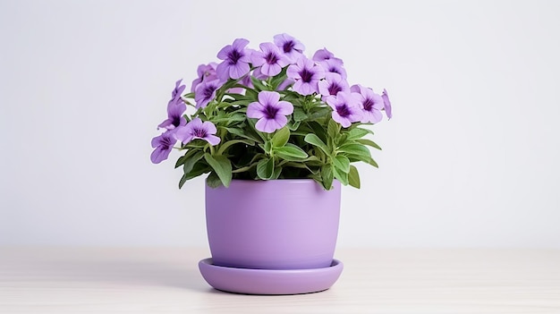 Foto de flor de verbena en maceta aislada sobre fondo blanco