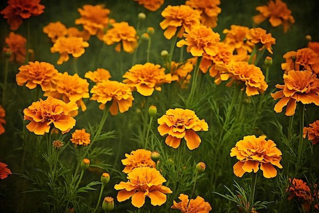 Foto de flores de margarita con un grano de película vintage ov