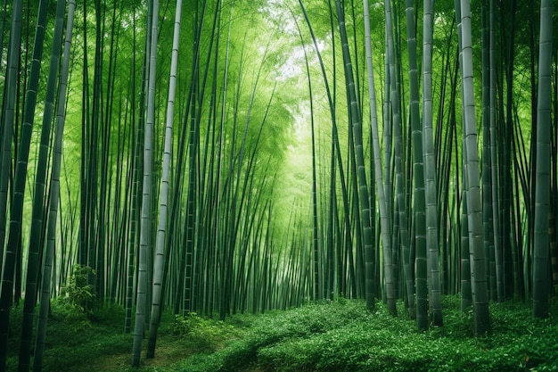 foto floresta de bambu em Kyoto, Japão