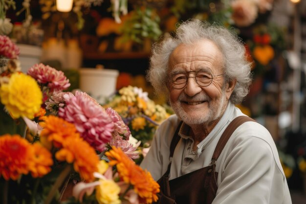 Foto de una florista sonriente