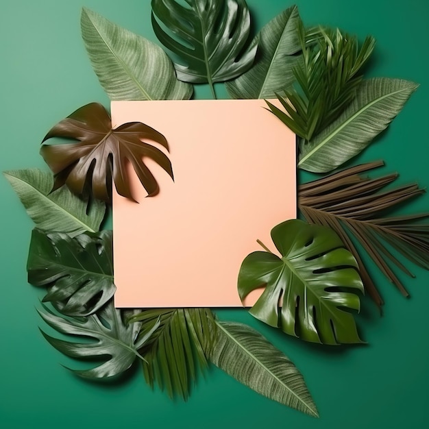 Foto Folhas tropicais com papel de folhas tropicais ai geradas com papel