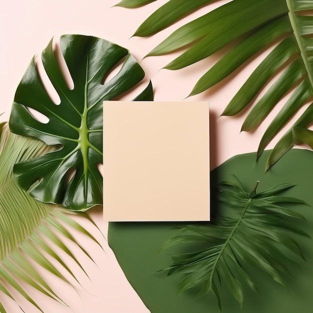 Foto Folhas tropicais com papel de folhas tropicais ai geradas com papel