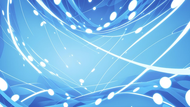 Foto de un fondo abstracto azul vibrante con círculos que se cruzan y líneas que fluyen
