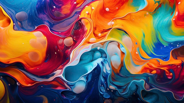Una foto de un fondo abstracto hiper detallado creado por el remolino de colores de pintura juntos