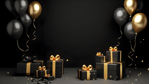 Foto de fondo del banner del Black Friday con espacio para texto y diseño en negro