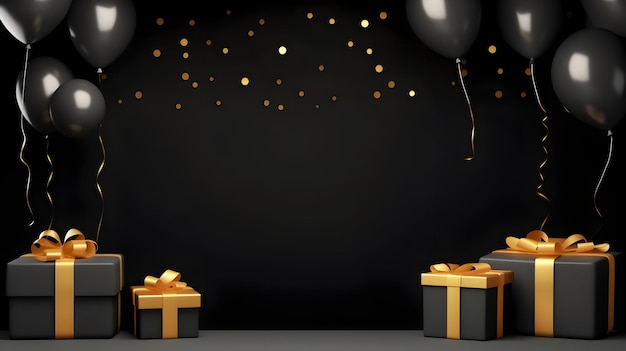 Foto de fondo del banner del Black Friday con espacio para texto y diseño en negro