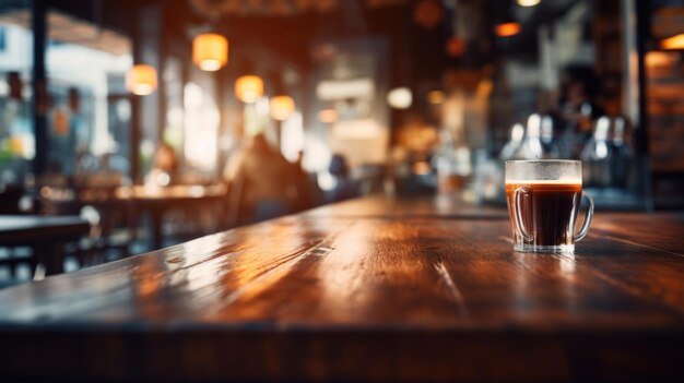 Foto de fondo borroso de una cafetería