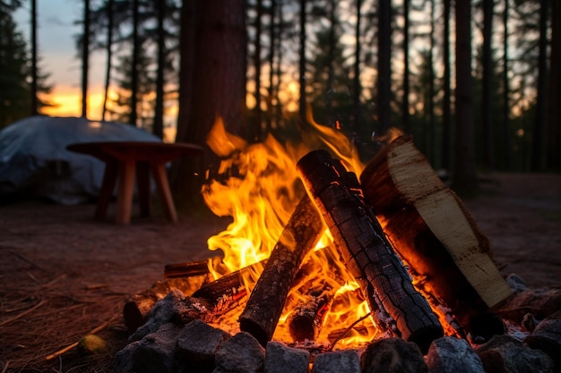 Foto de fondo del campamento de las Crónicas del Fuego de Campamento