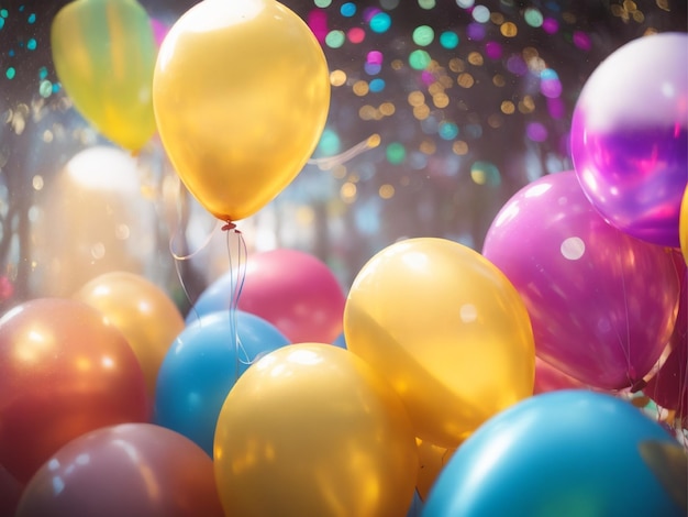 Foto un fondo de celebración de feliz cumpleaños con globo
