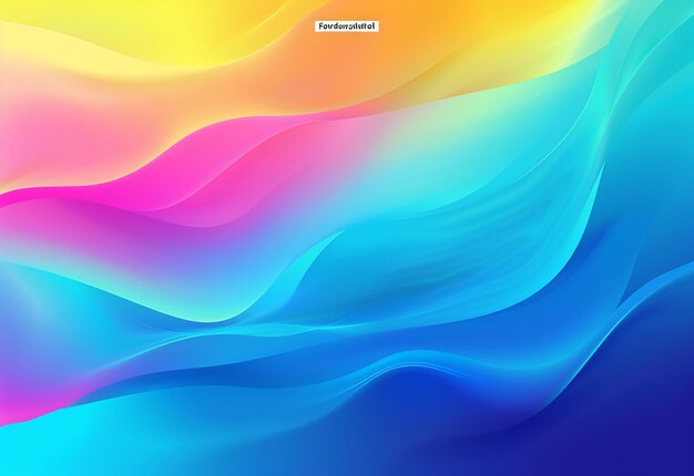 Foto de un fondo colorido con un diseño de onda de colores de arco iris 3D abstracto