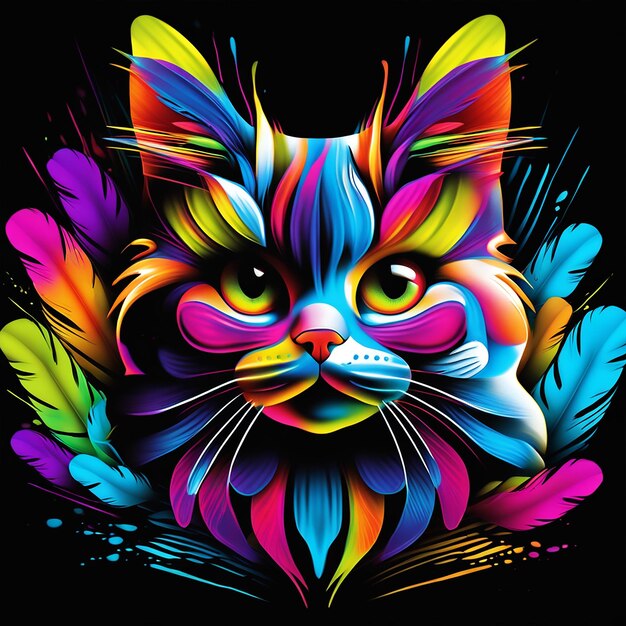 Una foto de fondo de un gato de colores