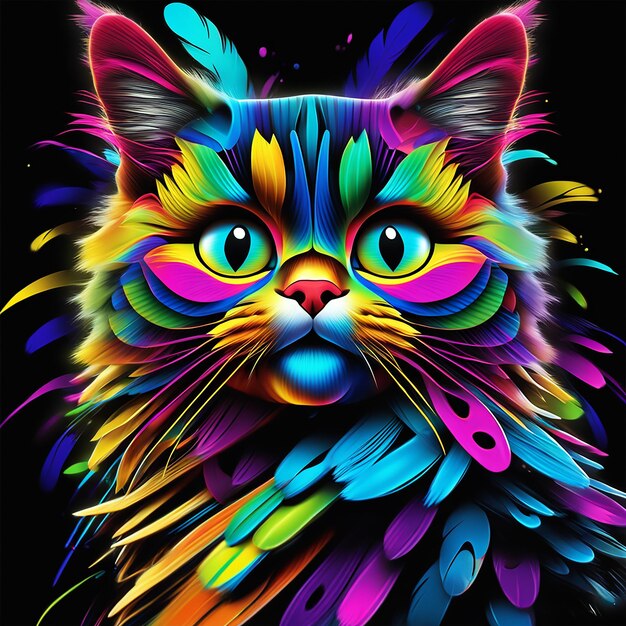 Una foto de fondo de un gato de colores