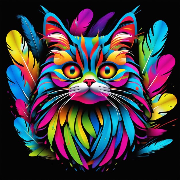 Foto una foto de fondo de un gato de colores