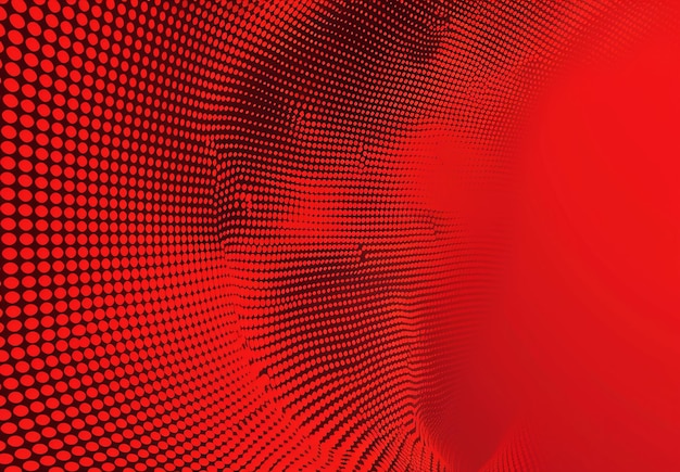 Foto de un fondo de gradiente abstracto de medio tono rojo con un patrón de puntos en el medio