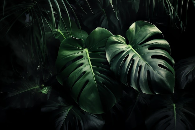 Foto fondo de hojas verdes tropicales