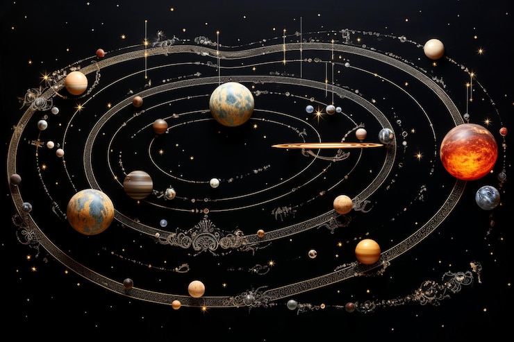 Foto la foto de fondo negro de la armonía celestial