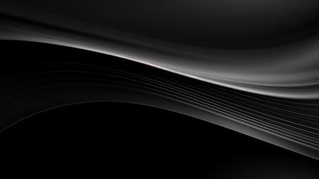 Foto de fondo negro lineal abstracto Fondo de onda oscura abstracta ai generado