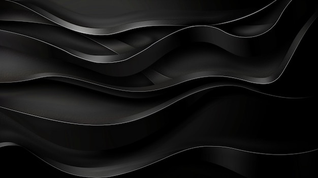 Foto de fondo negro lineal abstracto Fondo de onda oscura abstracta ai generado