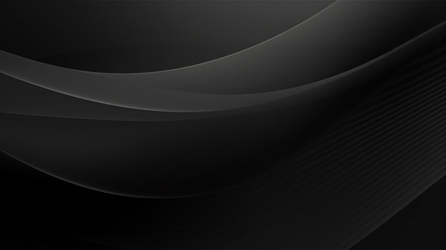 Foto de fondo negro lineal abstracto Fondo de onda oscura abstracta ai generado