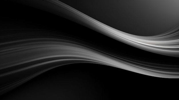 Foto de fondo negro lineal abstracto Fondo de onda oscura abstracta ai generado