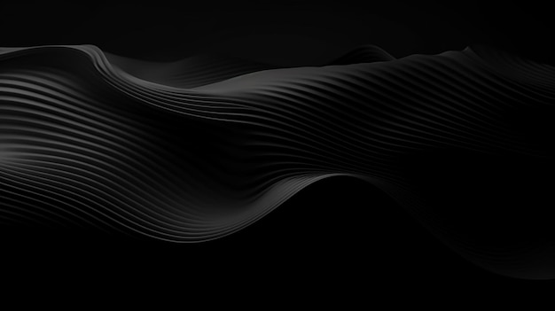 Foto de fondo negro lineal abstracto Fondo de onda oscura abstracta ai generado