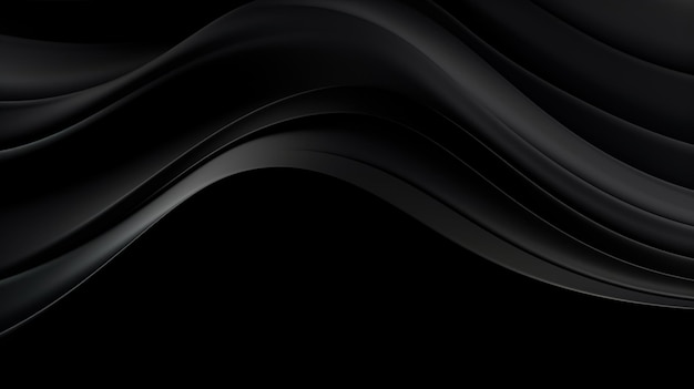 Foto de fondo negro lineal abstracto Fondo de onda oscura abstracta ai generado