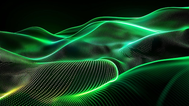 Foto foto de fondo oscuro abstracto verde con líneas verdes generativo ai