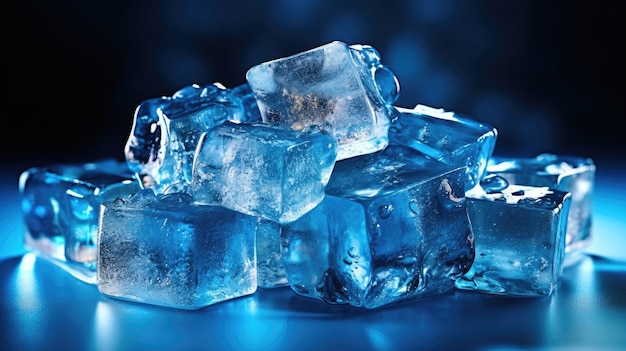 foto de fondo de pantalla de cubitos de hielo azul claro