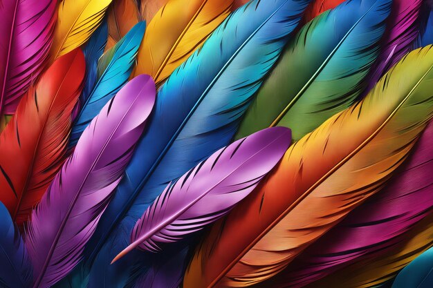 Foto foto de fondo de plumas de colores calidad de póster calidad de pintura