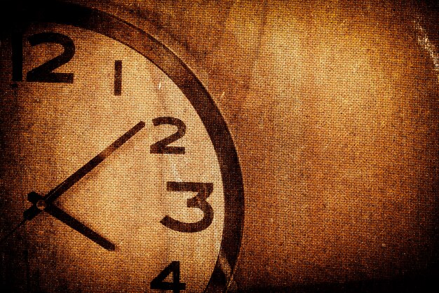 Foto de fondo de reloj retro Grunge abstracto. Vintage viejo y polvoriento.