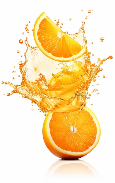 Foto de fondo de salpicaduras de frutas de naranja